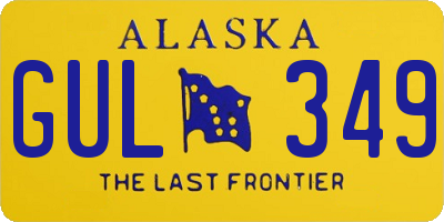 AK license plate GUL349
