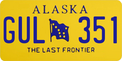 AK license plate GUL351