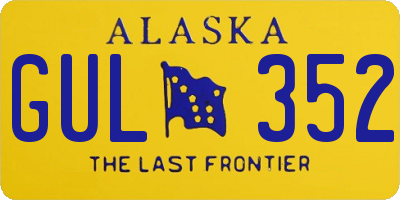 AK license plate GUL352