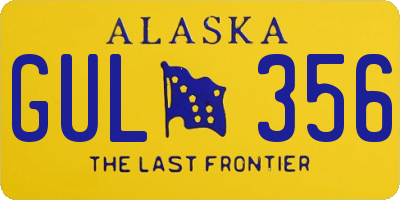 AK license plate GUL356