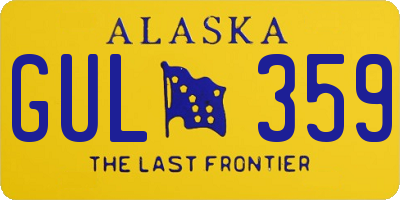 AK license plate GUL359