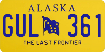 AK license plate GUL361