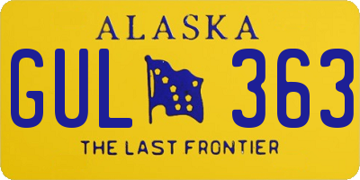 AK license plate GUL363