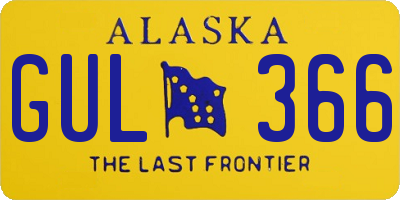 AK license plate GUL366