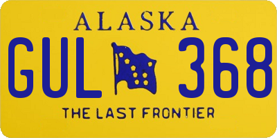 AK license plate GUL368