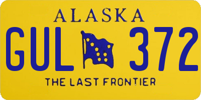 AK license plate GUL372