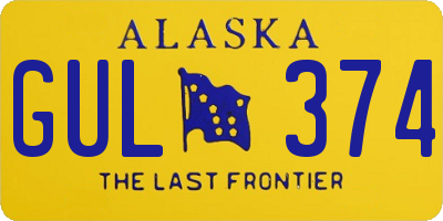 AK license plate GUL374