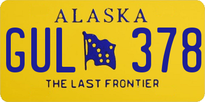 AK license plate GUL378