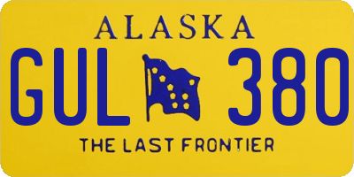 AK license plate GUL380