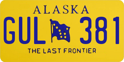 AK license plate GUL381