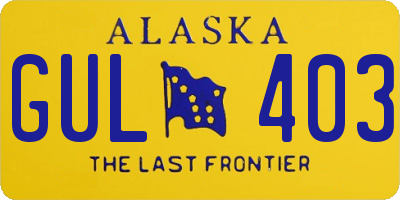 AK license plate GUL403