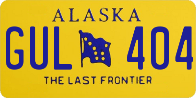 AK license plate GUL404