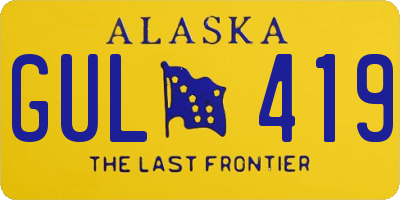 AK license plate GUL419