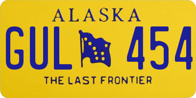 AK license plate GUL454