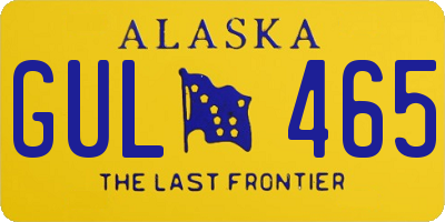 AK license plate GUL465