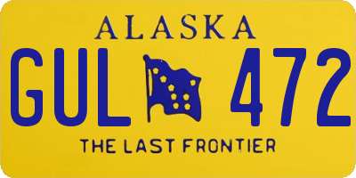 AK license plate GUL472