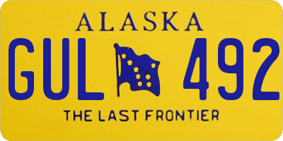 AK license plate GUL492