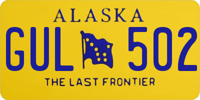 AK license plate GUL502