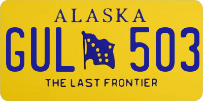 AK license plate GUL503