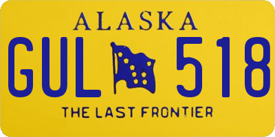 AK license plate GUL518