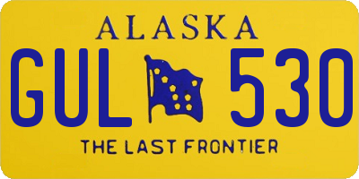 AK license plate GUL530