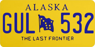 AK license plate GUL532