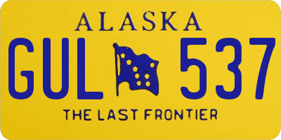 AK license plate GUL537