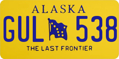AK license plate GUL538