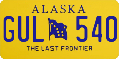AK license plate GUL540