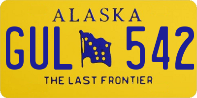 AK license plate GUL542