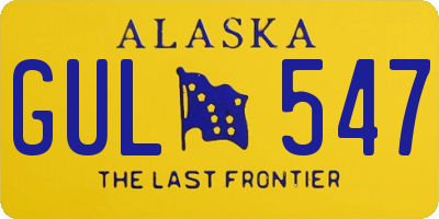 AK license plate GUL547