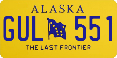 AK license plate GUL551