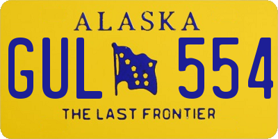 AK license plate GUL554