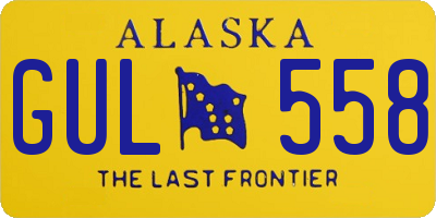 AK license plate GUL558