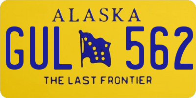 AK license plate GUL562