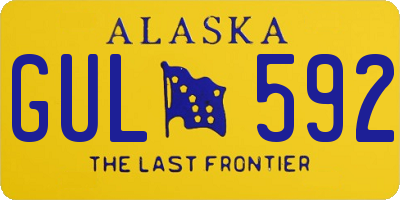 AK license plate GUL592