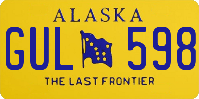 AK license plate GUL598