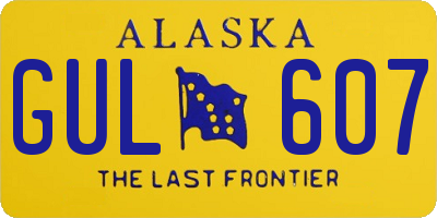 AK license plate GUL607