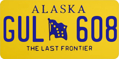 AK license plate GUL608