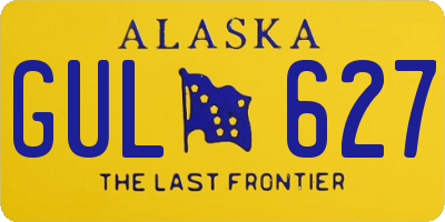 AK license plate GUL627