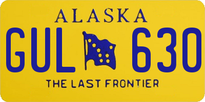 AK license plate GUL630