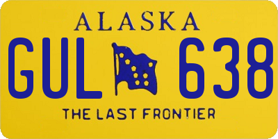 AK license plate GUL638