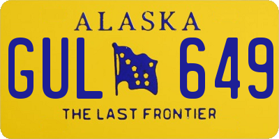 AK license plate GUL649