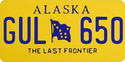 AK license plate GUL650