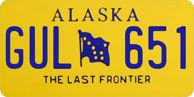 AK license plate GUL651