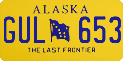 AK license plate GUL653
