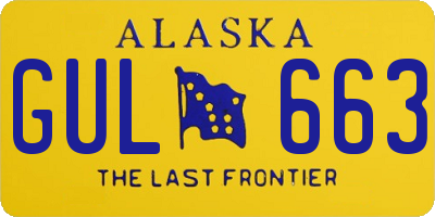 AK license plate GUL663