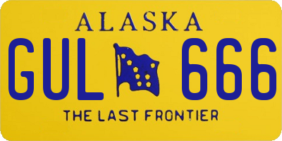 AK license plate GUL666