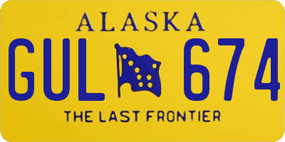 AK license plate GUL674