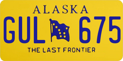 AK license plate GUL675